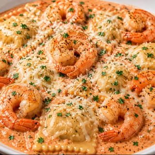 SHRIMP ALLA ROSA CHEESE RAVIOLI
