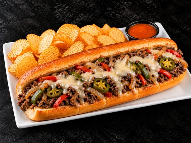SPICY PHILLY CHEESESTEAK HOAGIE.