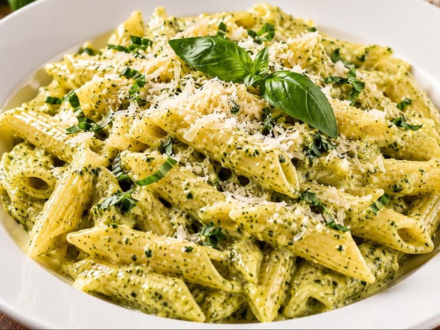 CREAMY PESTO PENNE.