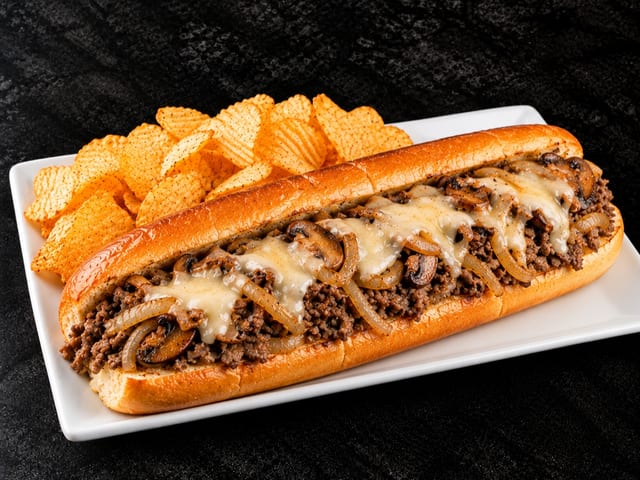 MUSHROOM PHILLY CHEESESTEAK HOAGIE.