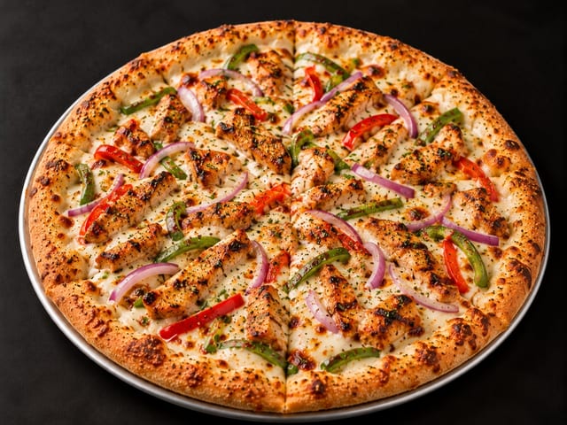CHICKEN KEBAB PIZZA.