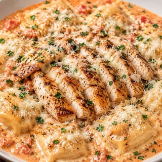 CHICKEN ALLA ROSA CHEESE RAVIOLI