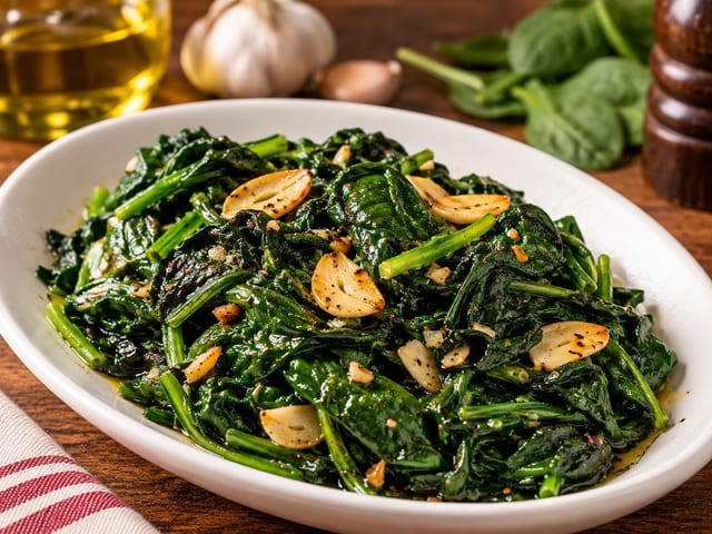 SIDE OF SAUTÉED SPINACH.
