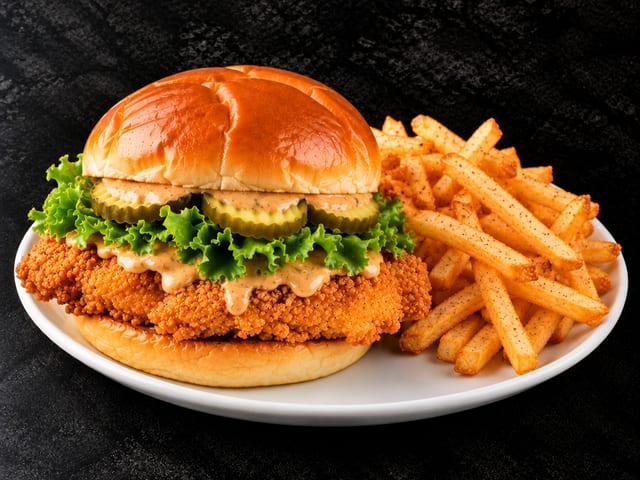 CRISPY CHICKEN SANDWICH.