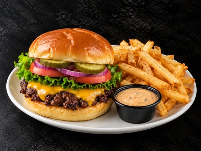AMERICAN DOUBLE SMASH BURGER.